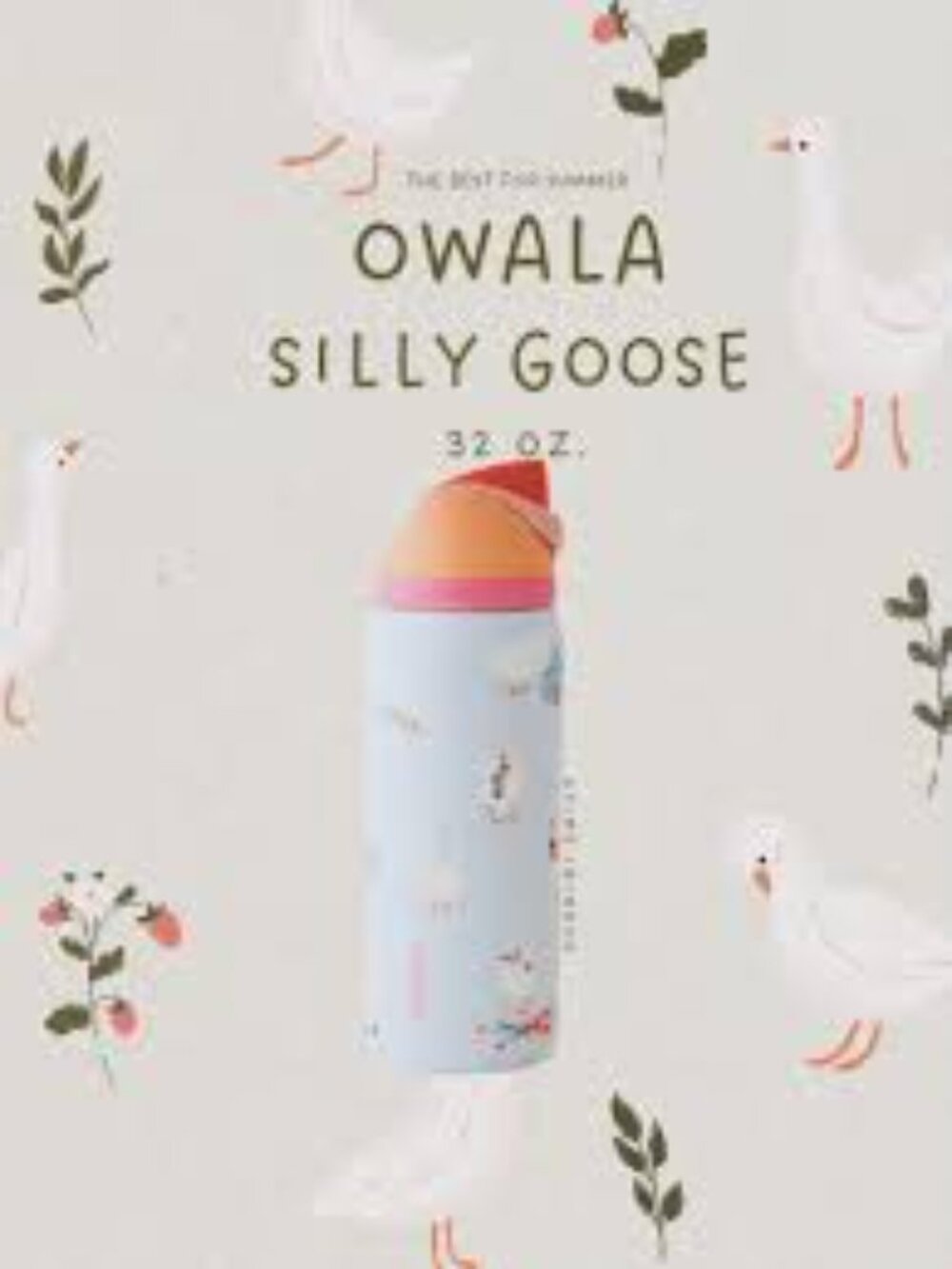 NWOT Owala Silly Goose FreeSip 32 OZ Stainless Steel Water Bottle